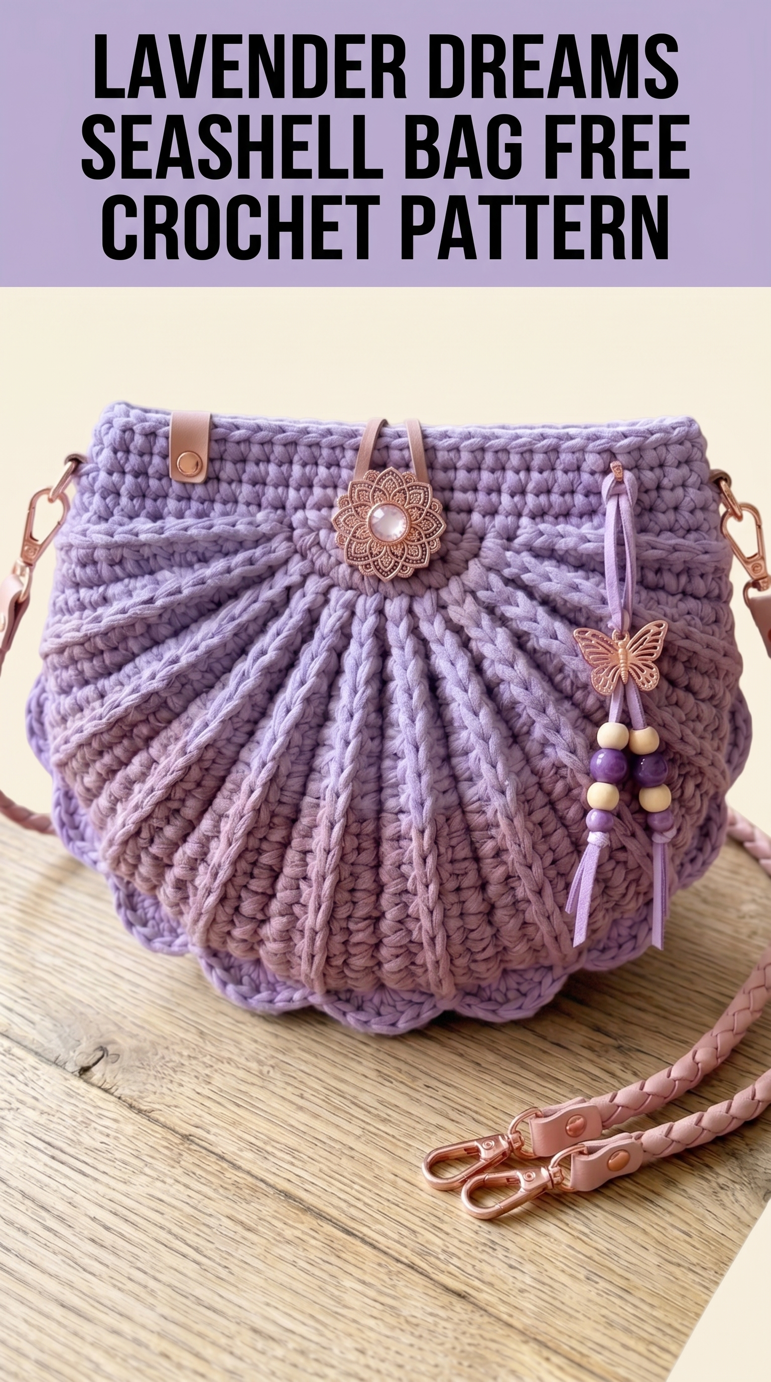 Lavender Dreams Seashell Bag Free Crochet Pattern