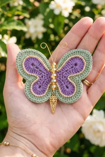 Lavender Garden Butterfly Free Crochet Pattern