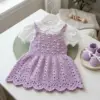 Lavender Lace Baby Pinafore Dress Free Crochet Pattern