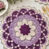 Lavender Pearl Fan Placemat Crochet Pattern
