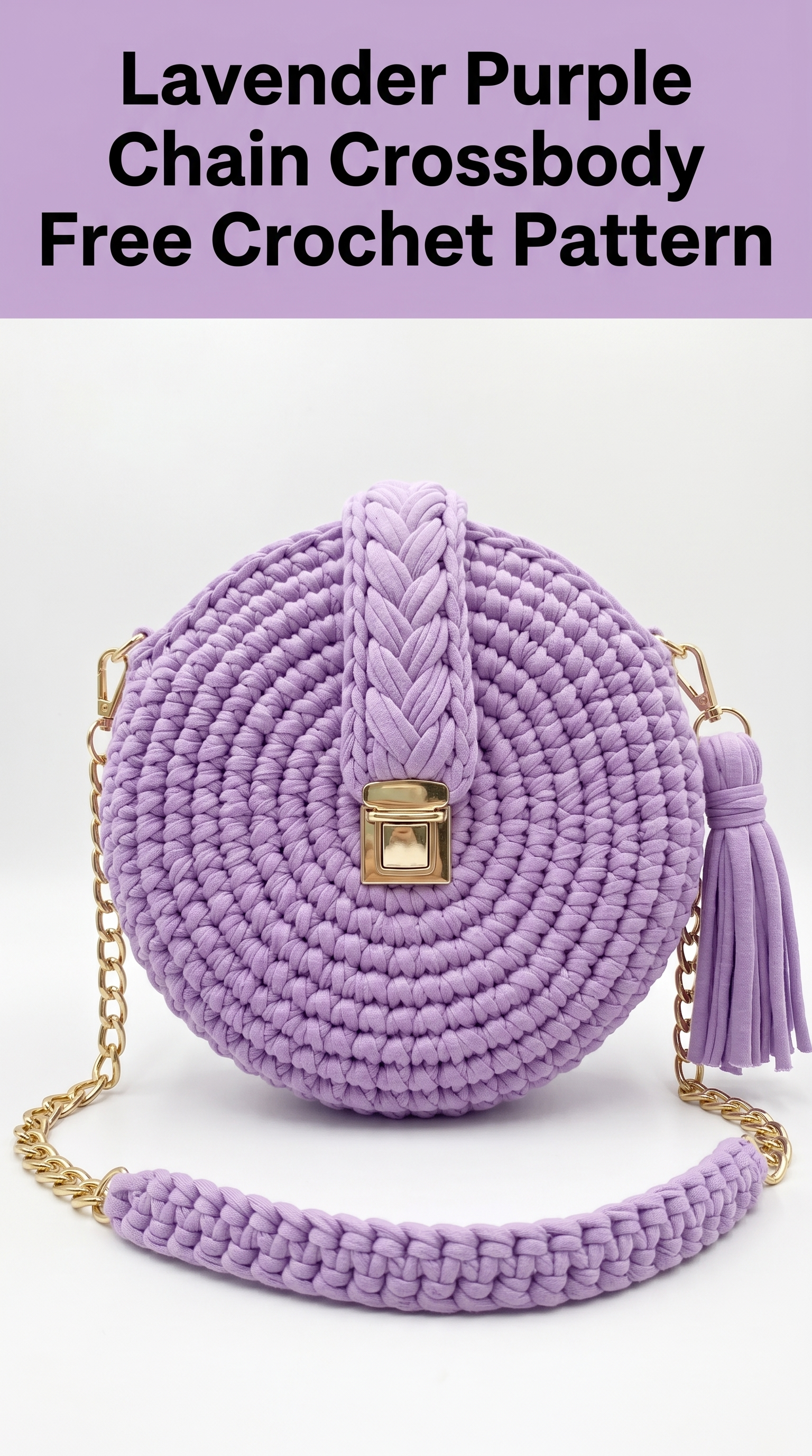 Lavender Purple Chain Crossbody Free Crochet Pattern