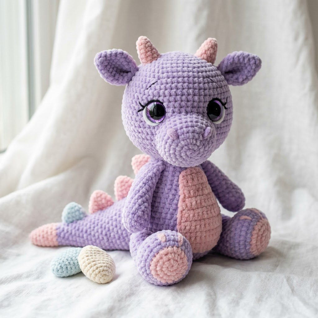 Lavender Purple Dragon Amigurumi Plush Free Crochet Pattern
