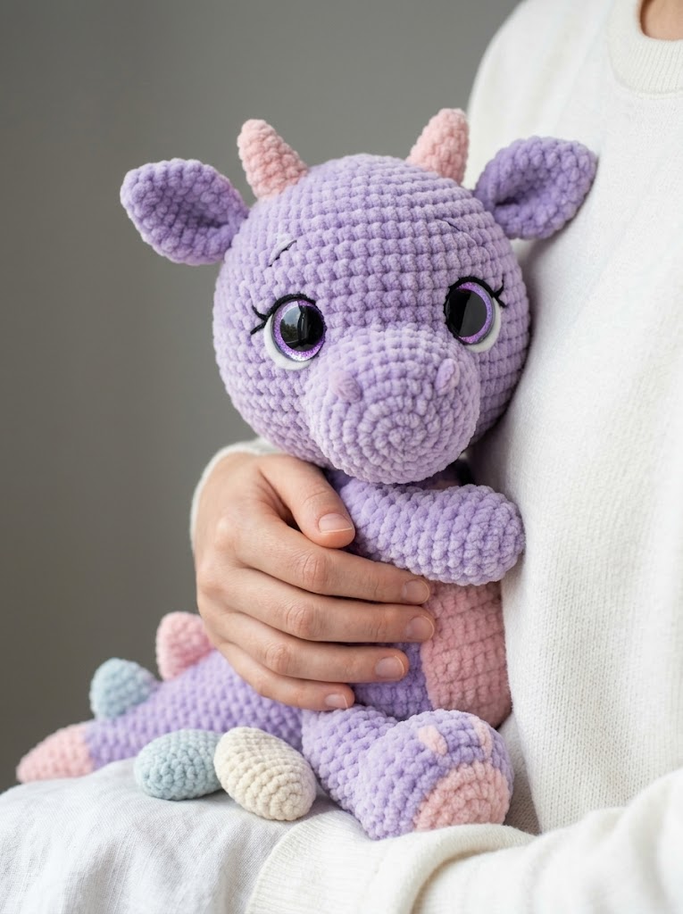 Lavender Purple Dragon Amigurumi Plush Free Crochet Pattern