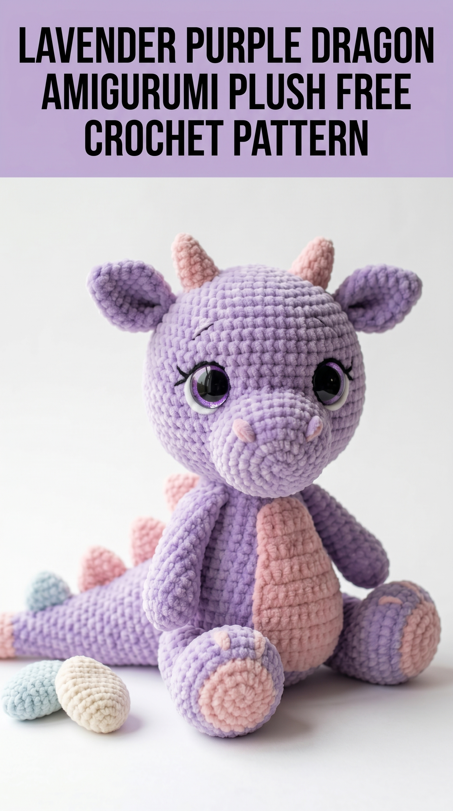 Lavender Purple Dragon Amigurumi Plush Free Crochet Pattern