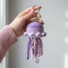 Lavender Purple Jellyfish Keychain Free Crochet Pattern