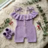 Lavender Ruffle Baby Playsuit Free Crochet Pattern