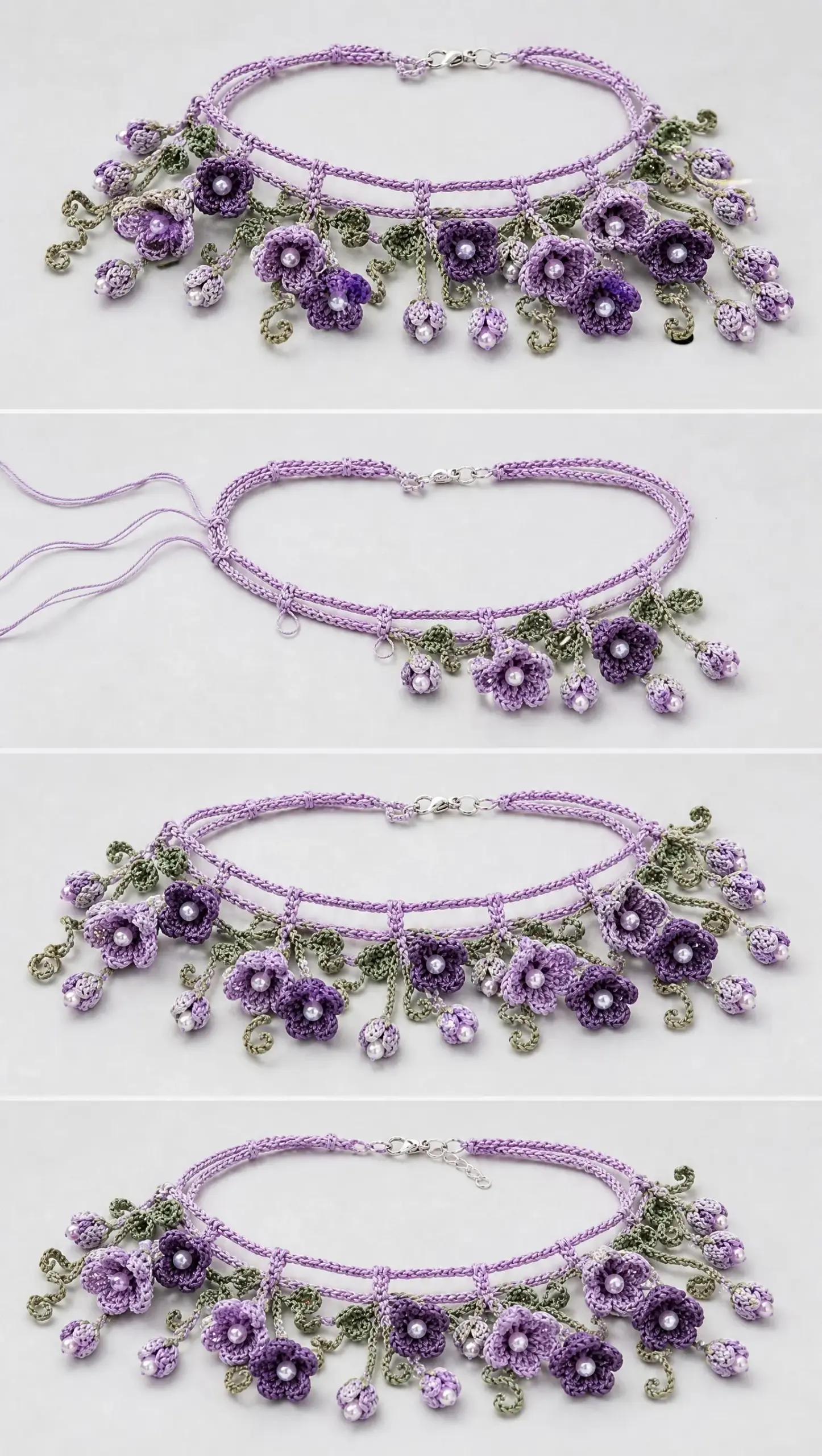 Lavender Wisteria Anklet Crochet Pattern