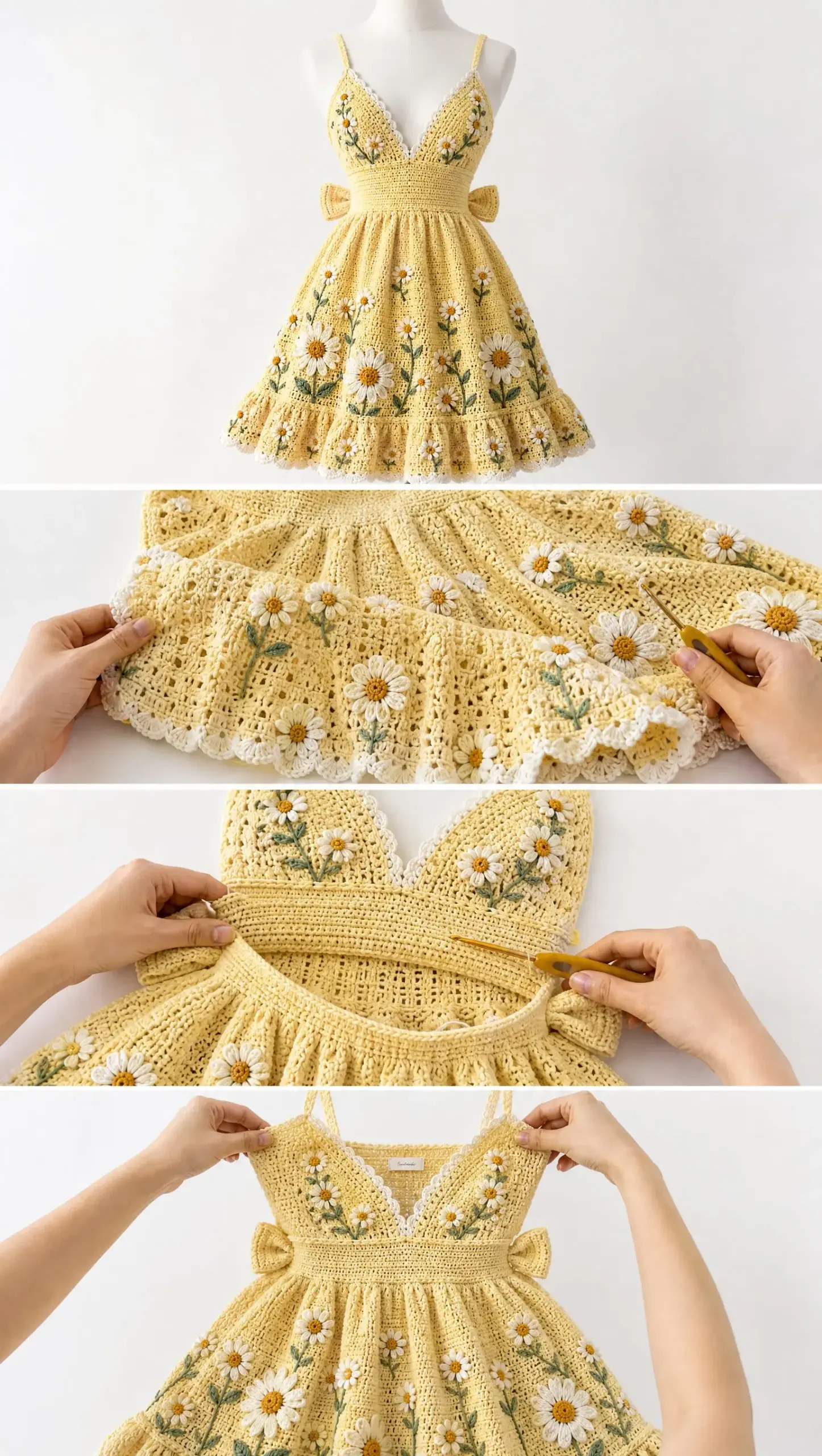 Lemon Daisy Ruffle Dress Crochet Pattern