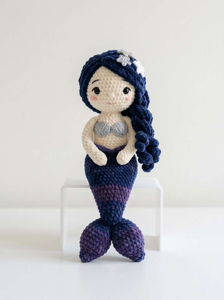 Midnight Galaxy Mermaid Plush Free Crochet Pattern