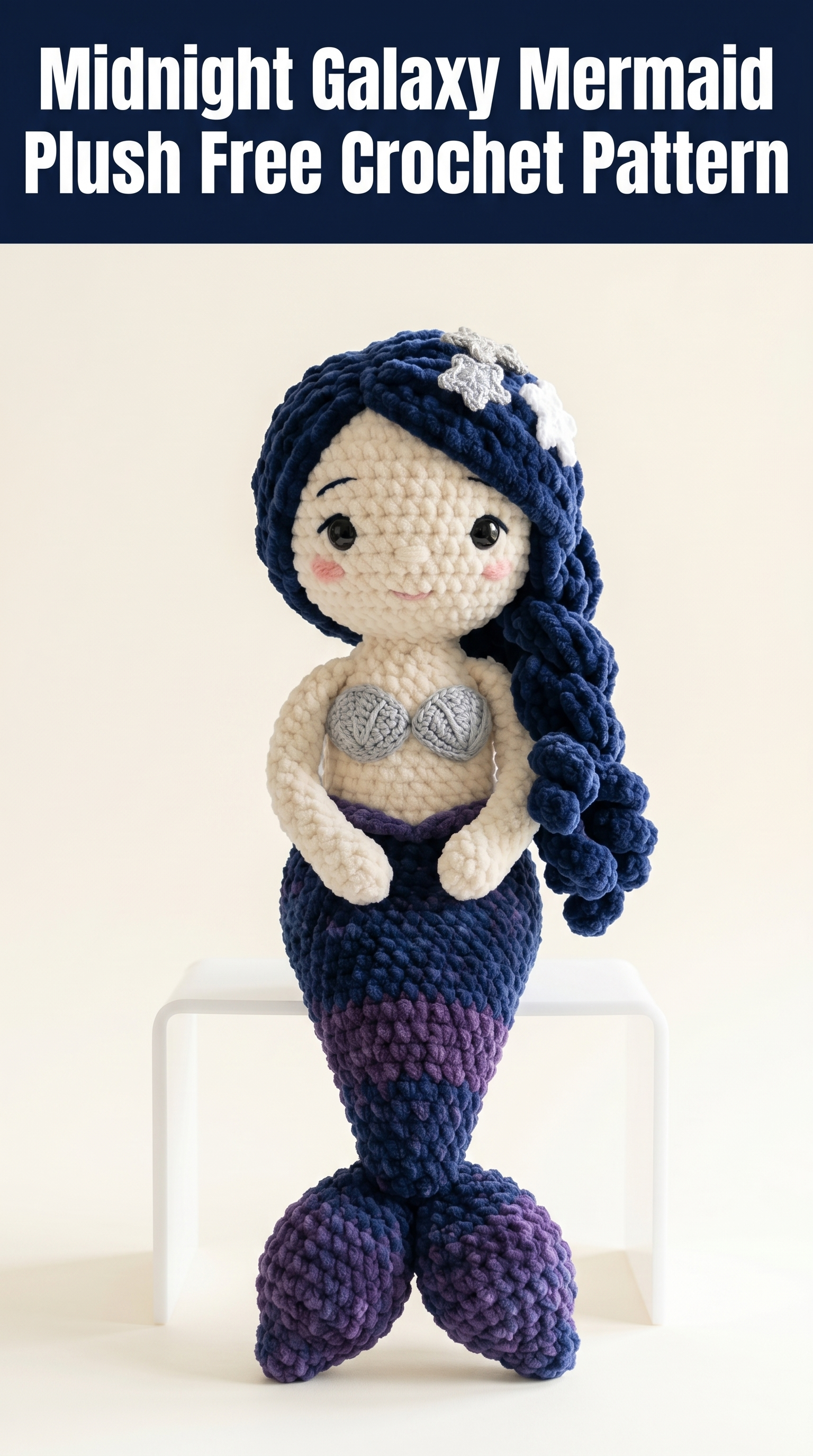 Midnight Galaxy Mermaid Plush Free Crochet Pattern