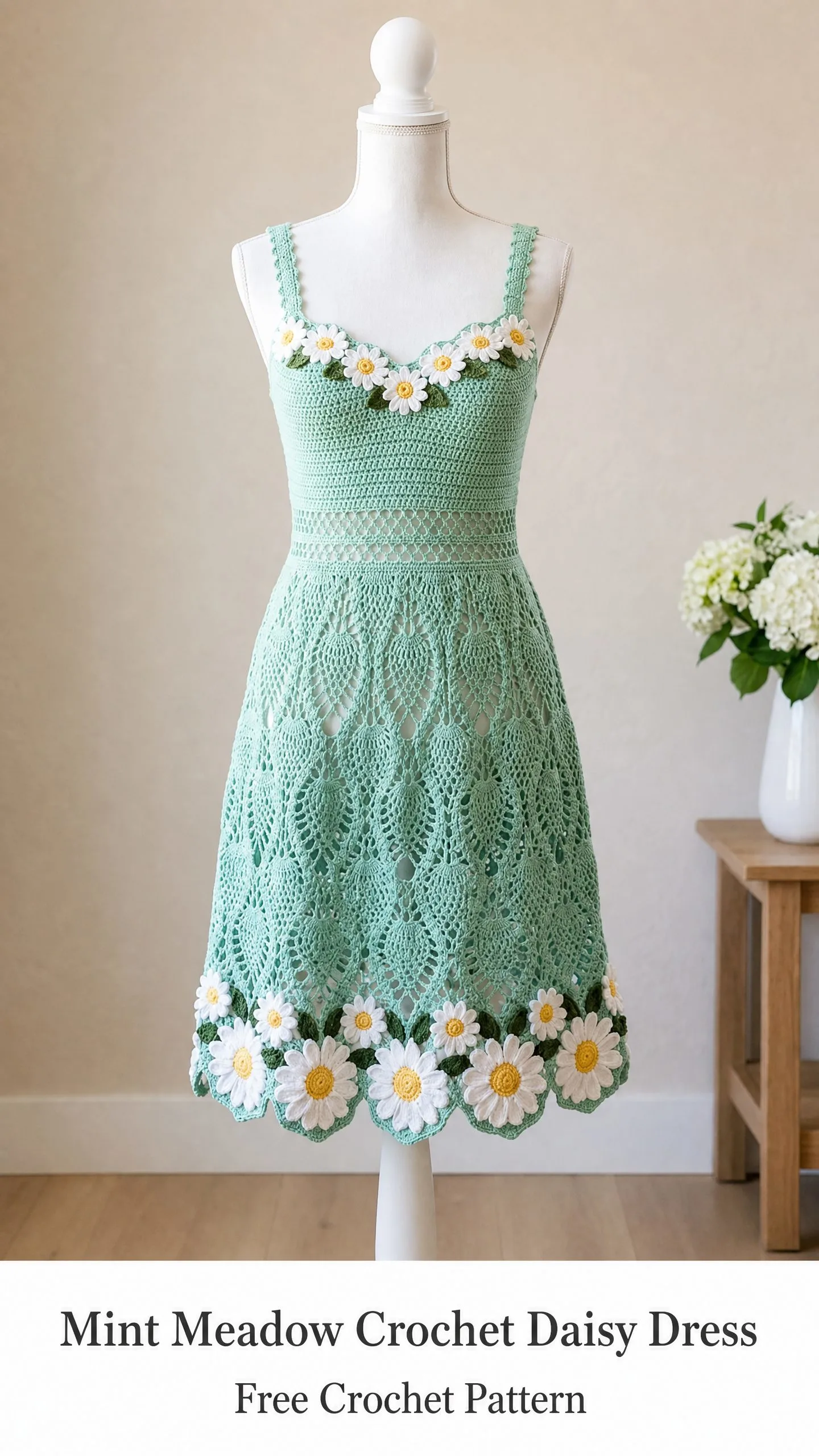 Mint Meadow Crochet Daisy Dress Free Crochet Pattern