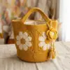 Mustard Yellow Daisy Tote Free Crochet Pattern