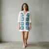 Navy Blue Coastal Granny Square Dress Free Crochet Pattern