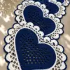 Navy Heart Lace Table Runner Crochet Pattern