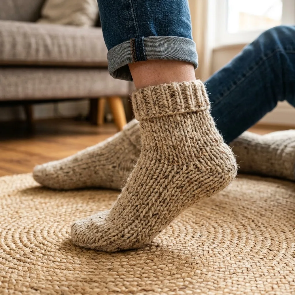 Oatmeal Speckled Cozy Socks Free Crochet Pattern