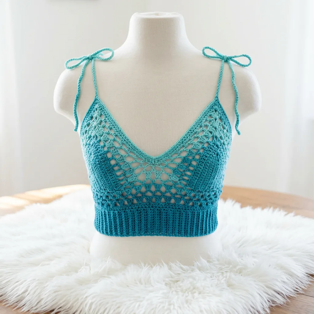 Ocean Blue Crochet Summer Top