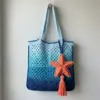 Ocean Blue Ombre Tote with Starfish Free Crochet Pattern