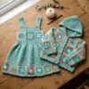 Ocean Breeze Granny Square Pinafore Set Free Crochet Pattern