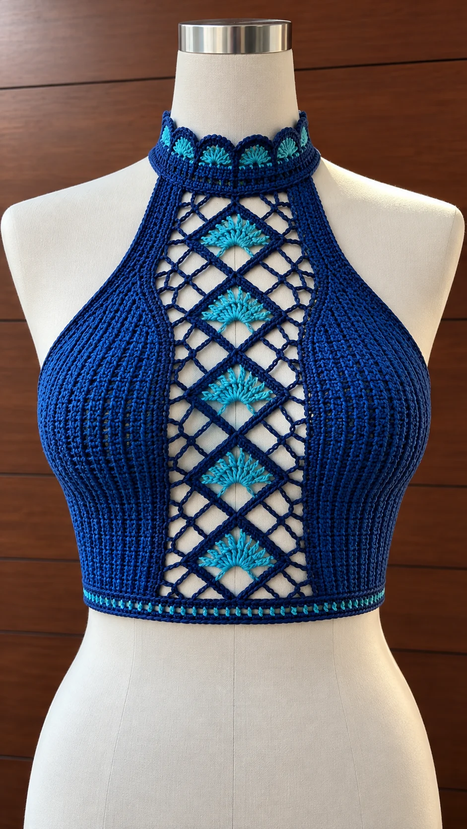 Ocean Diamond Halter Top Crochet Pattern