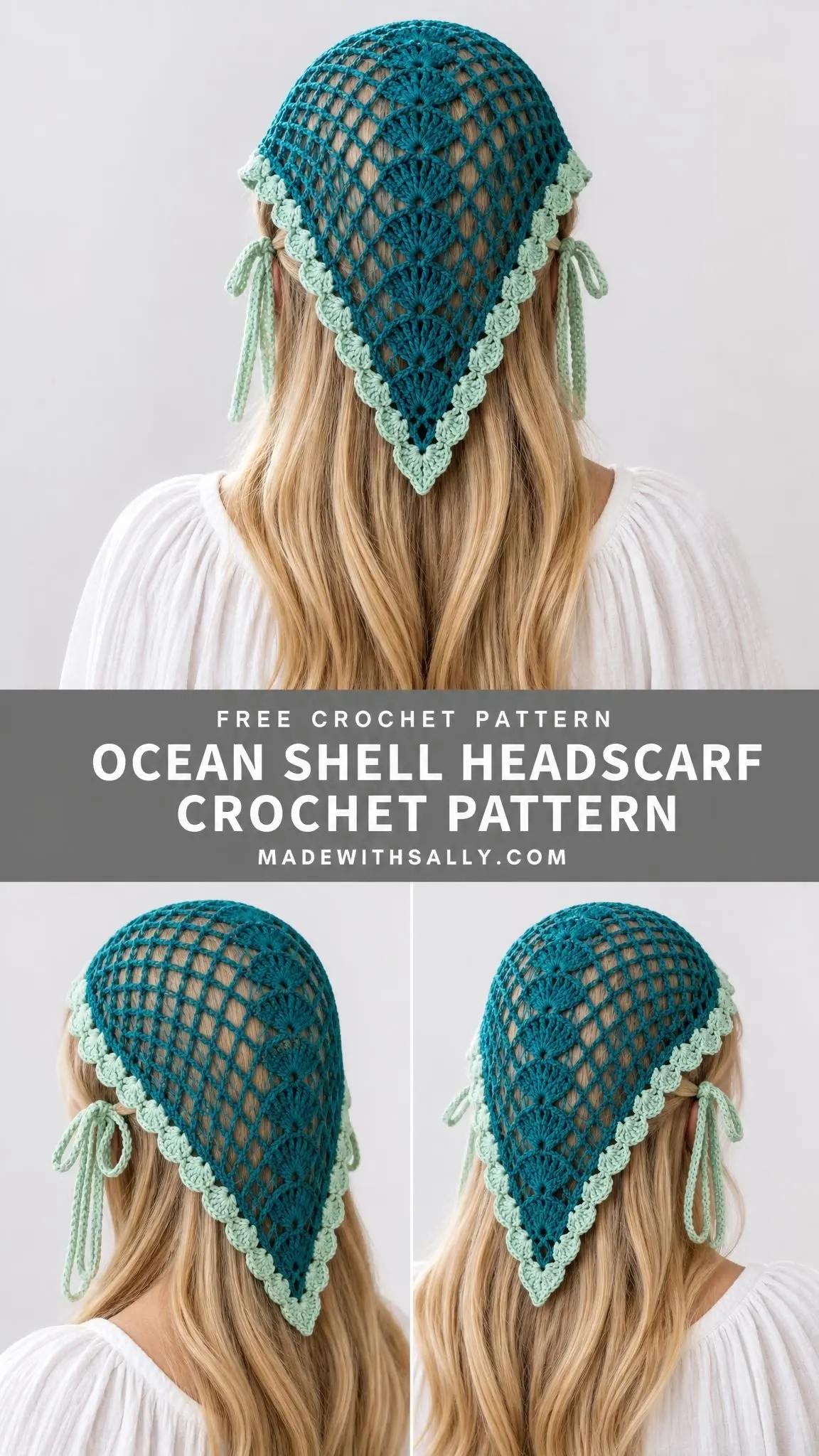Ocean Shell Headscarf Crochet Pattern