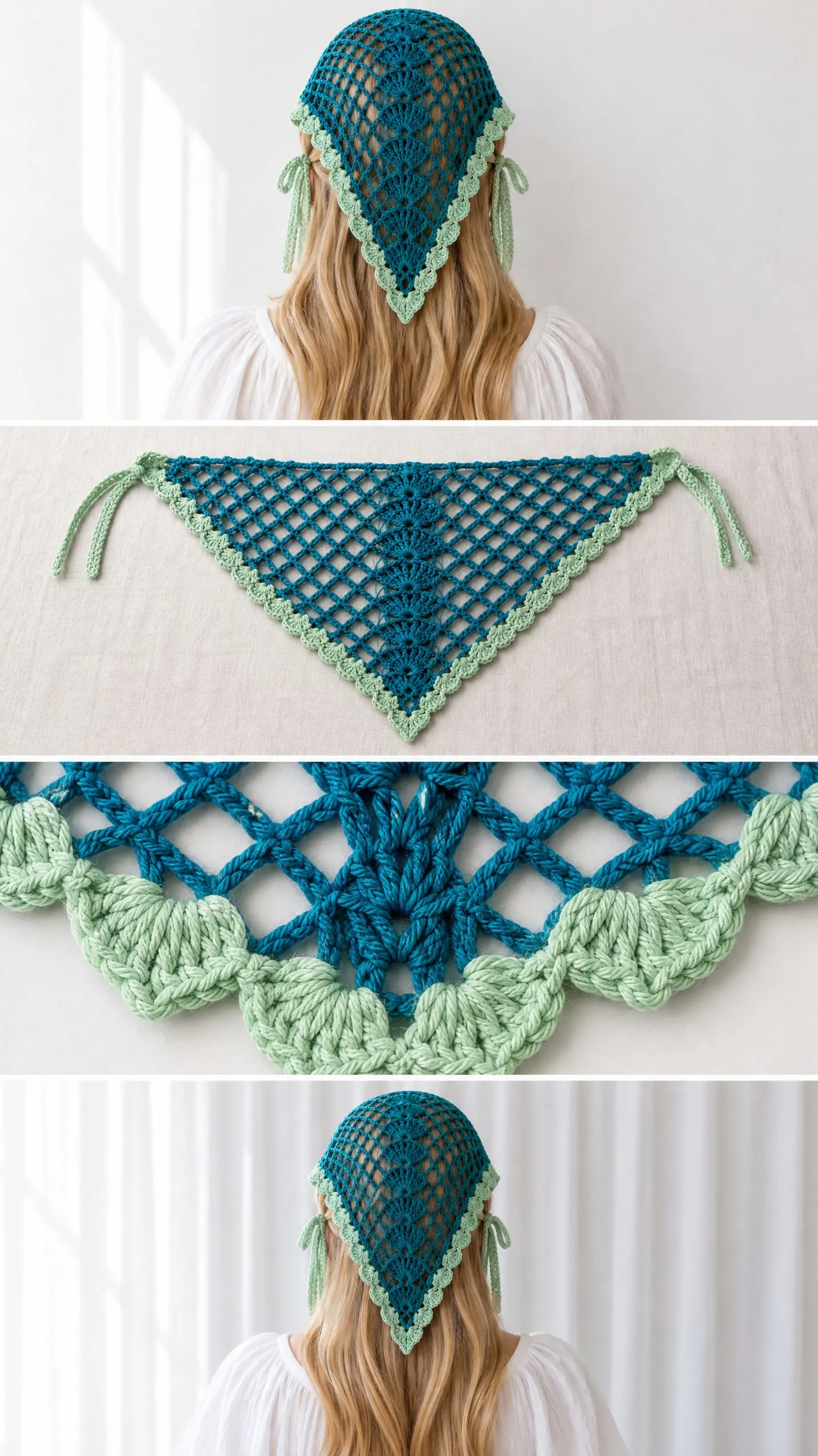Ocean Shell Headscarf Crochet Pattern