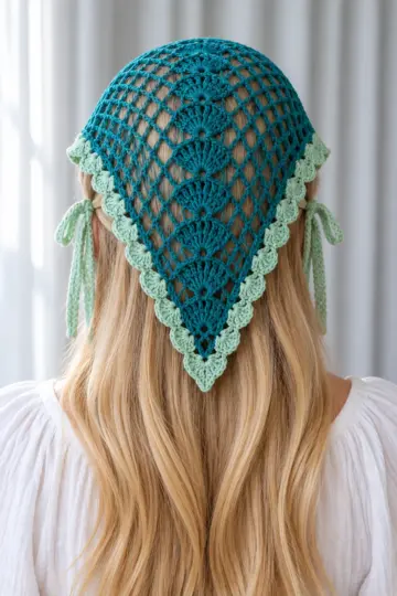 Ocean Shell Headscarf Crochet Pattern