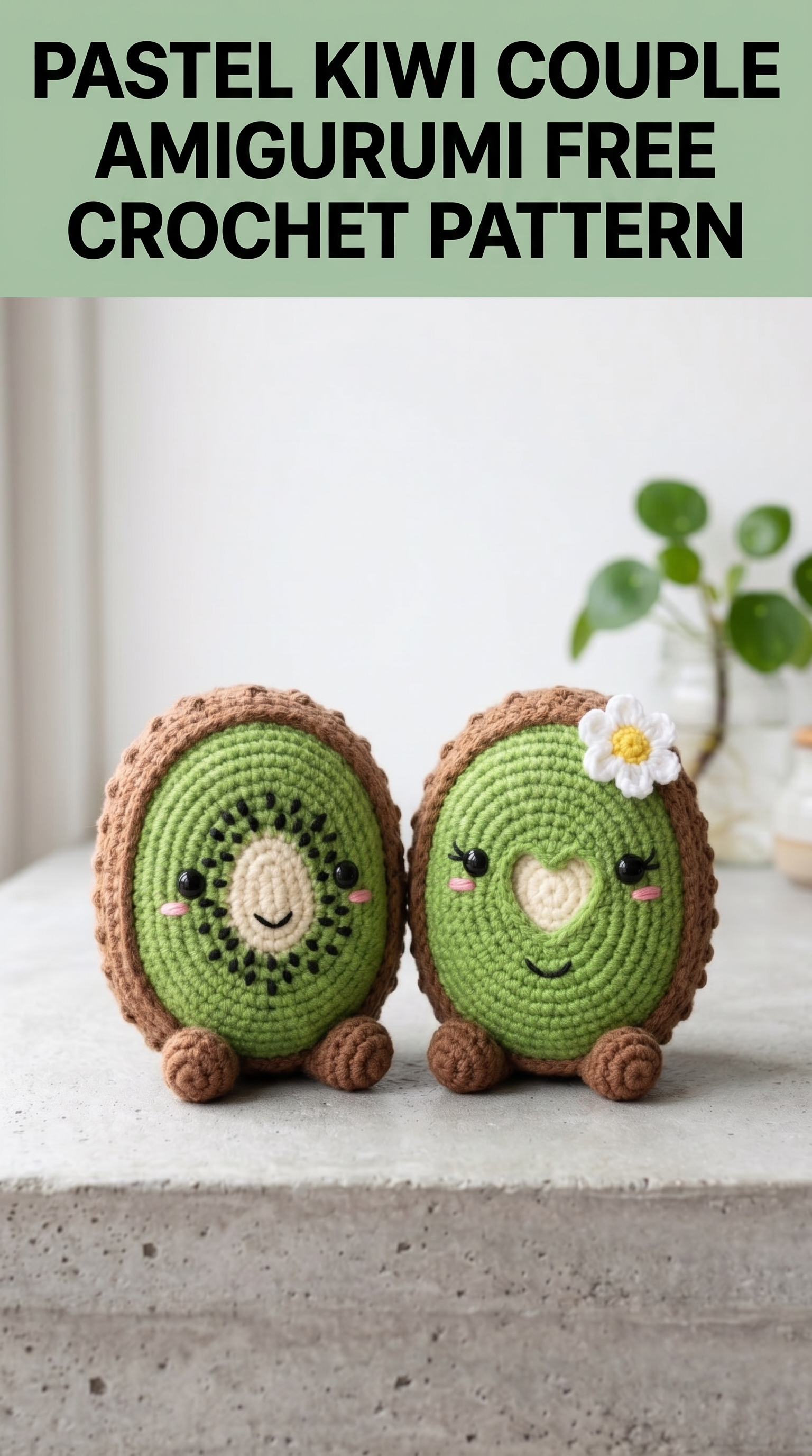 Pastel Kiwi Couple Amigurumi Free Crochet Pattern