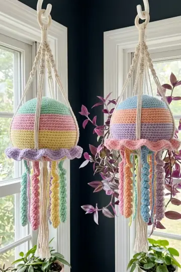 Pastel Rainbow Jellyfish Amigurumi Free Crochet Pattern