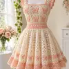 Peach Butterfly Lace Dress Crochet Pattern