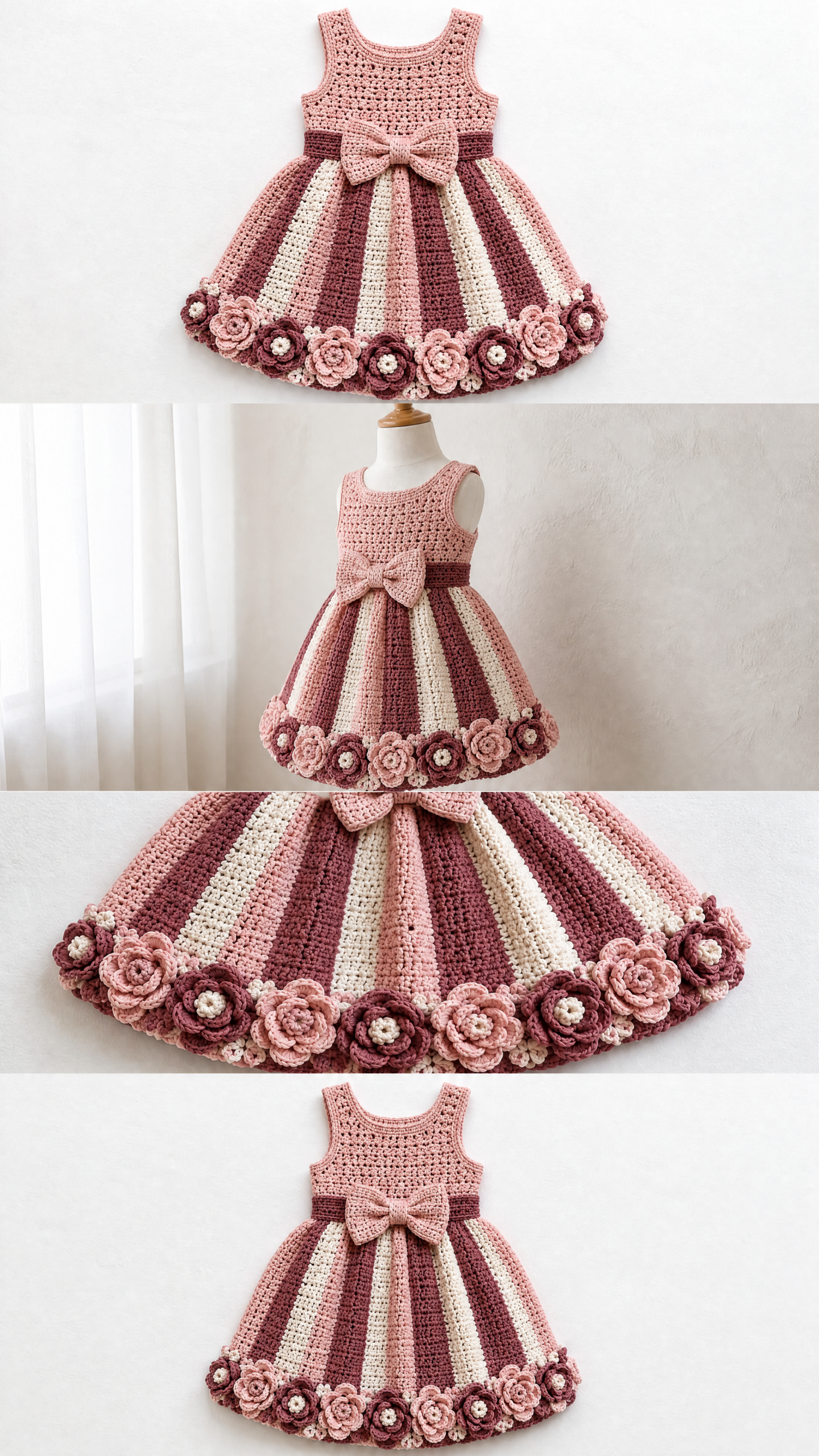 Rose Garden Flower Baby Dress Crochet Pattern