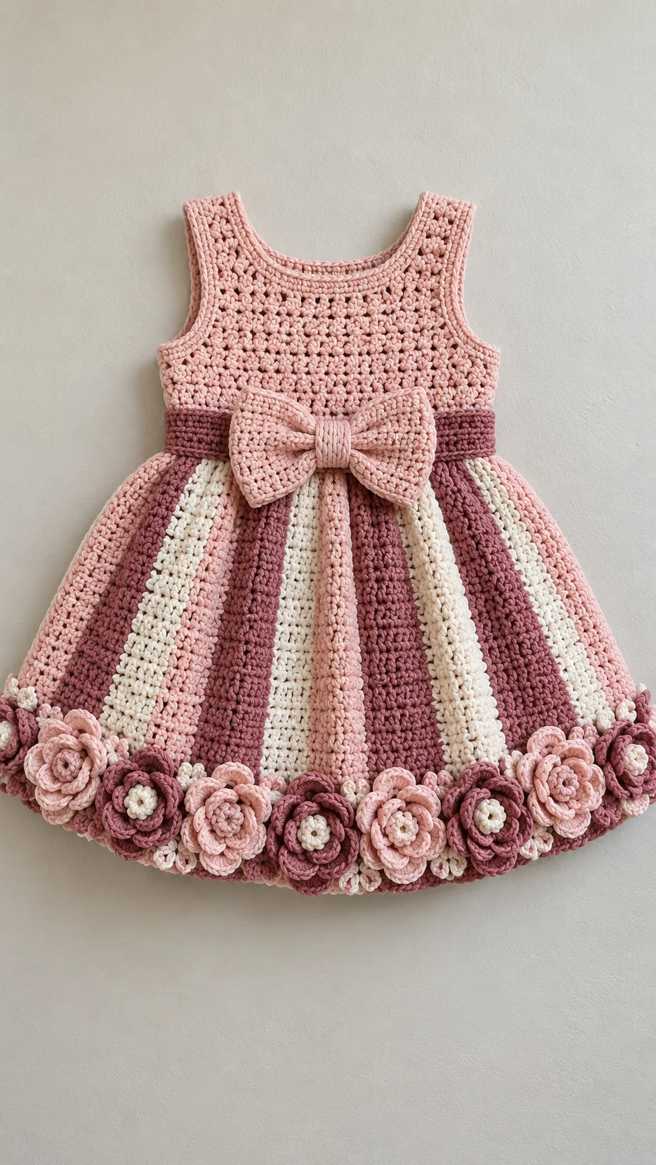 Rose Garden Flower Baby Dress Crochet Pattern
