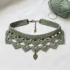 Sage Green Boho Lace Choker Free Crochet Pattern
