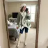Sage Green Sherpa Trim Crochet Cardigan Free Pattern