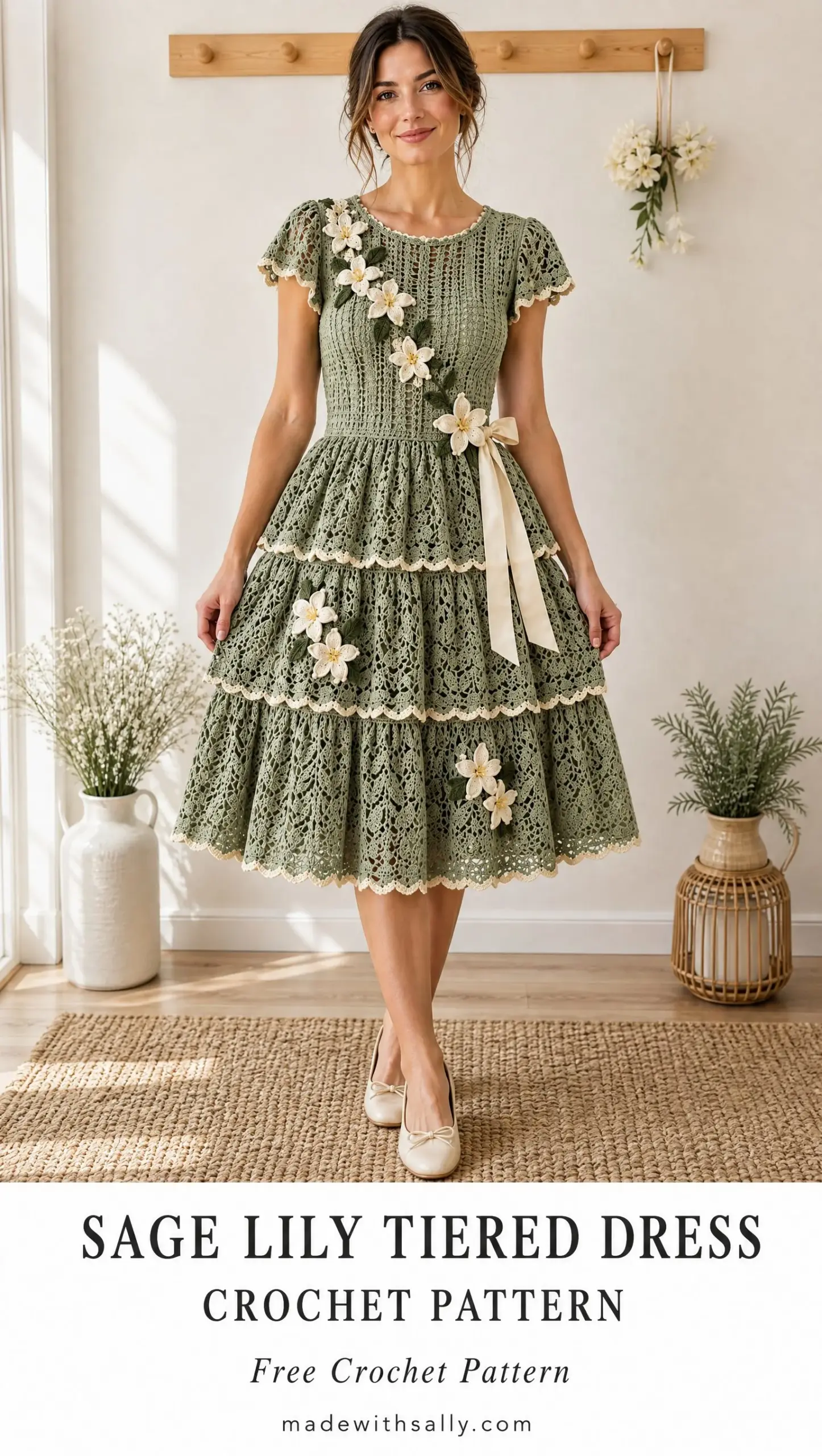 Sage Lily Tiered Dress Crochet Pattern