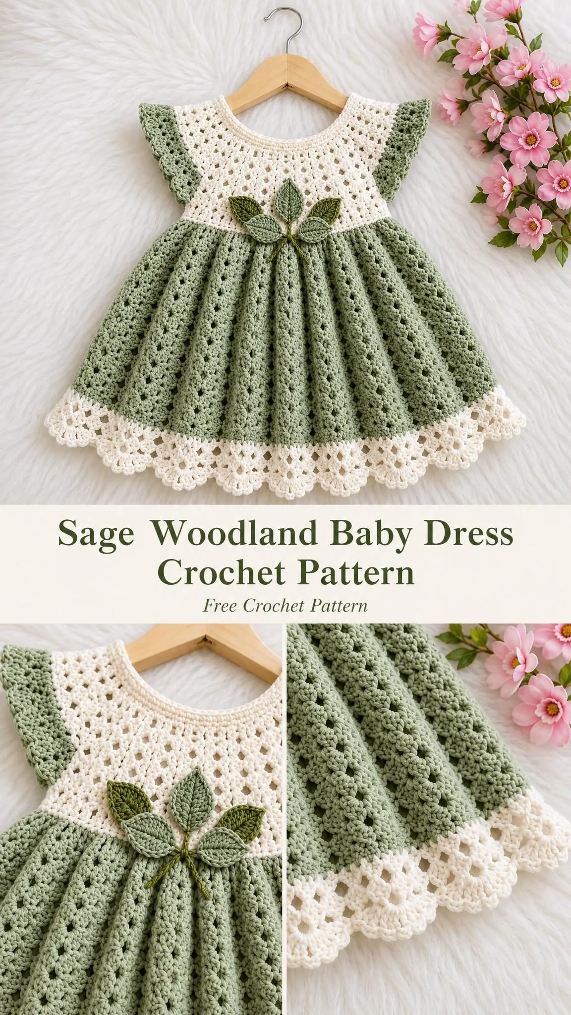 Sage Woodland Baby Dress Crochet Pattern