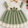Sage Woodland Baby Dress Crochet Pattern
