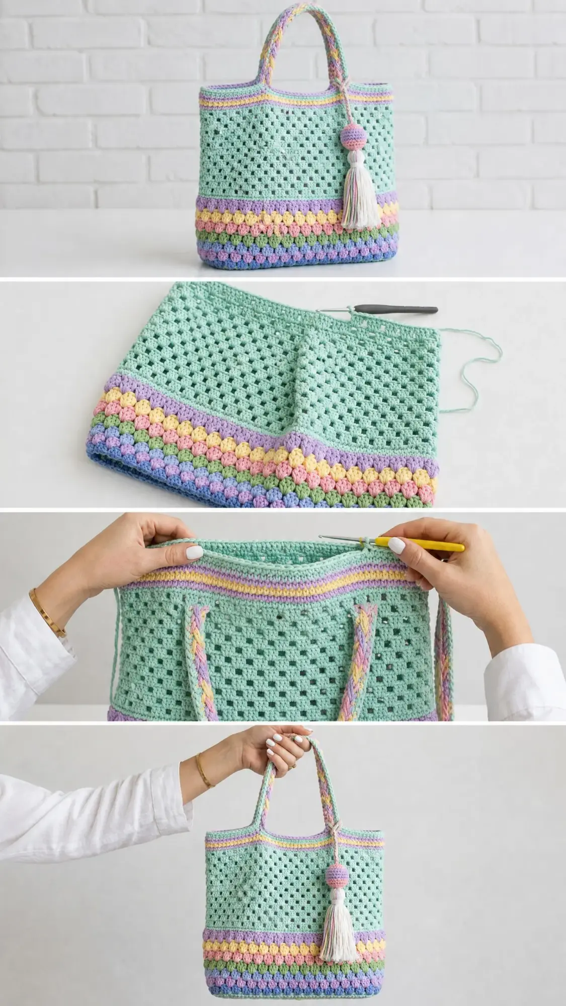 Spring Garden Granny Tote Bag Free Crochet Pattern
