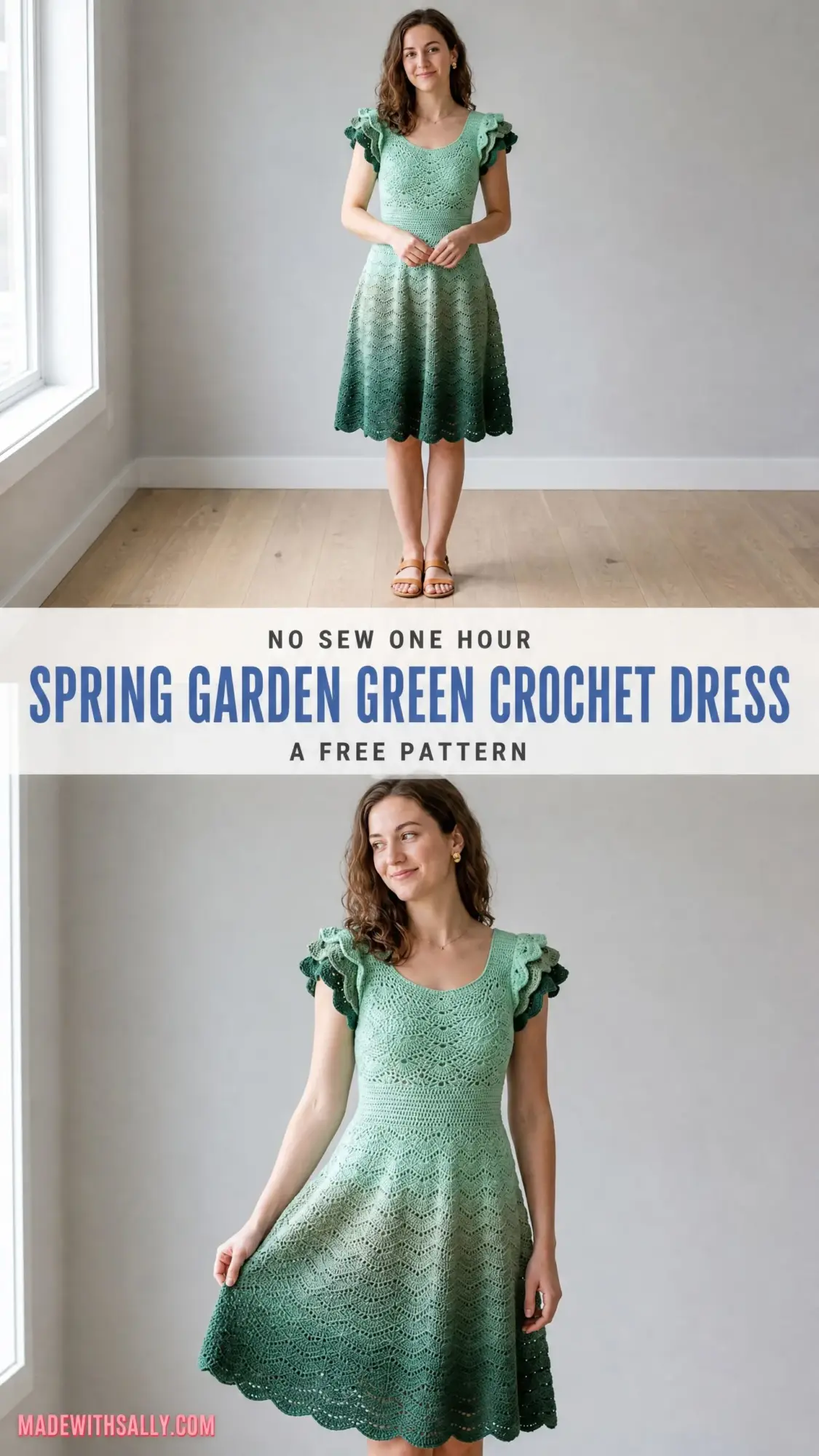 Spring Garden Green Crochet Dress Free Crochet Pattern
