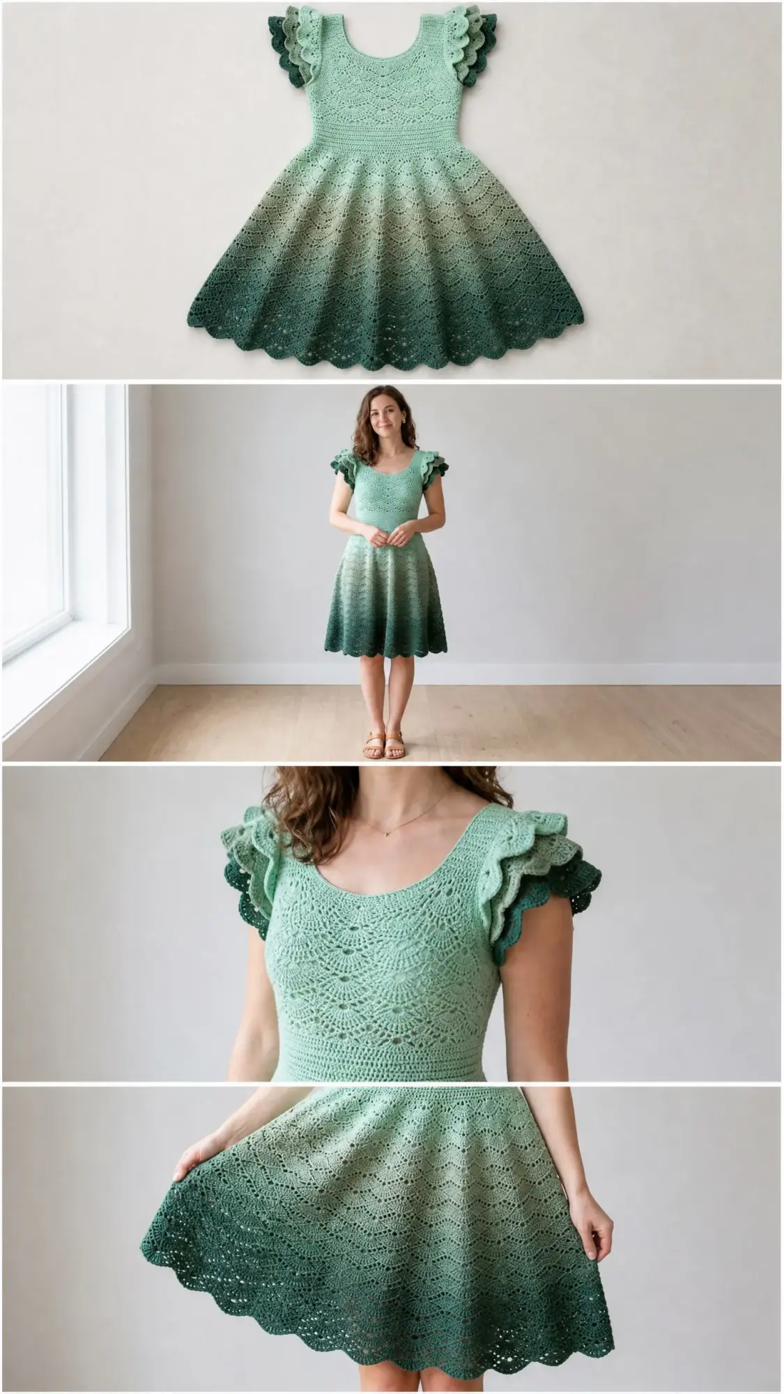 Spring Garden Green Crochet Dress Free Crochet Pattern