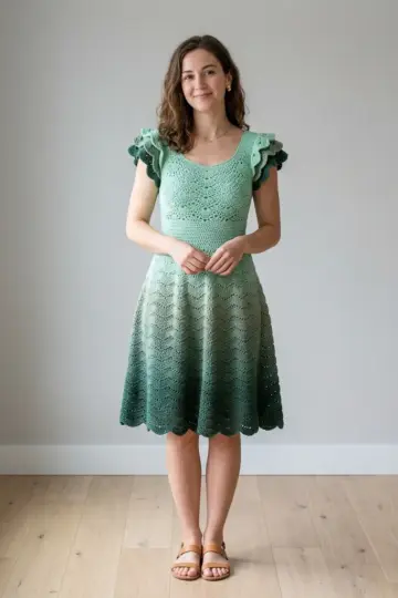 Spring Garden Green Crochet Dress Free Crochet Pattern