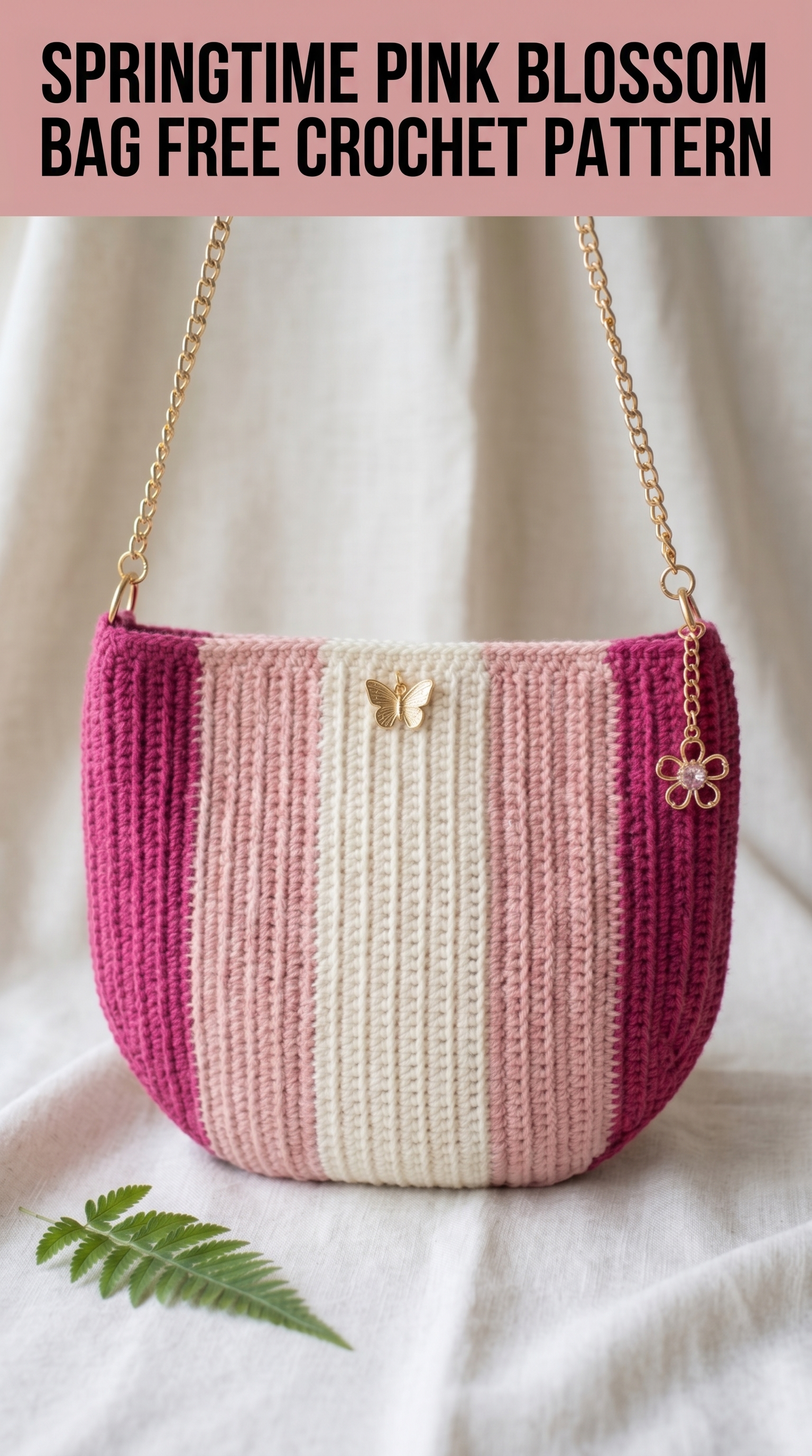 Springtime Pink Blossom Bag Free Crochet Pattern