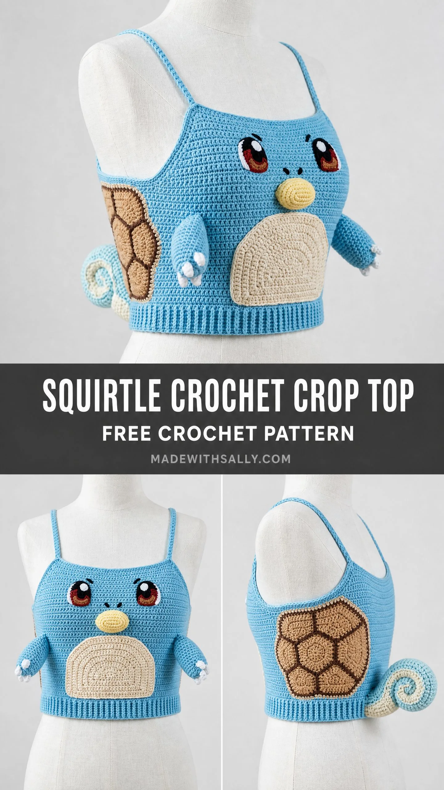 Squirtle Crochet Crop Top Free Crochet Pattern