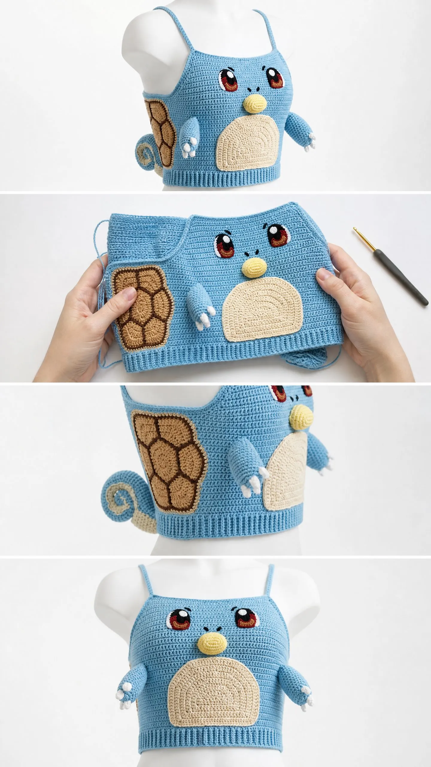 Squirtle Crochet Crop Top Free Crochet Pattern