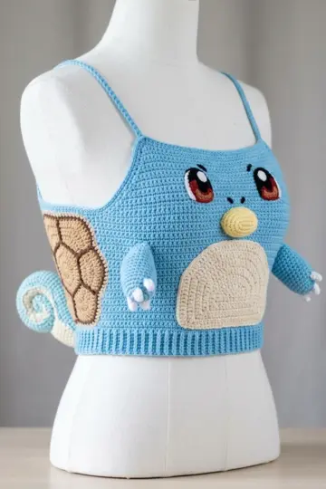 Squirtle Crochet Crop Top Free Crochet Pattern