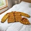 Sunflower Granny Square Cardigan Set Free Crochet Pattern