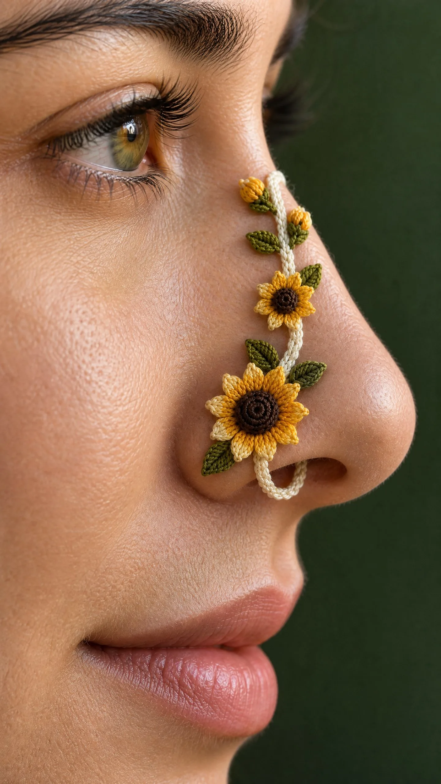 Sunflower Nose Cuff Crochet Pattern