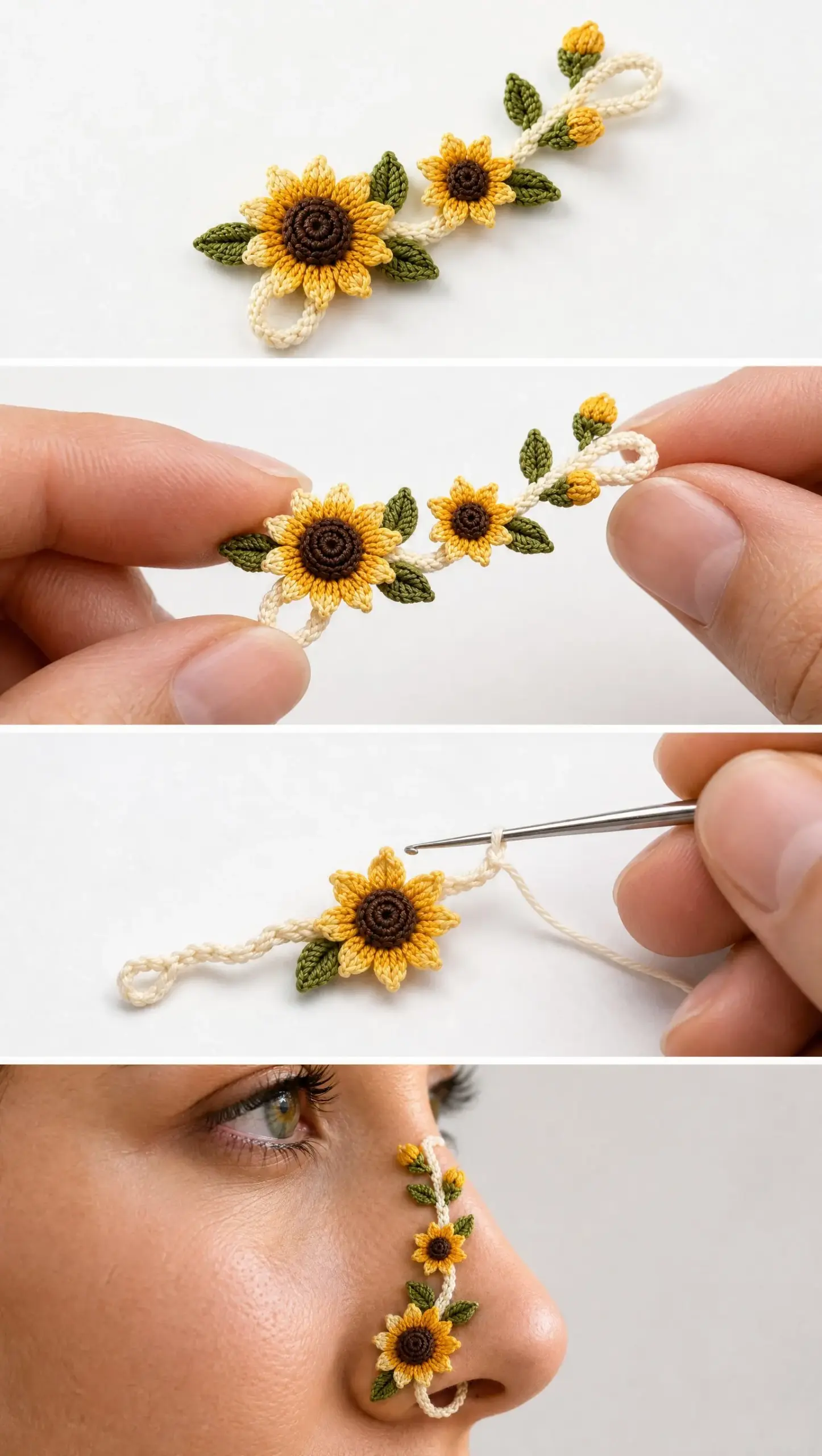 Sunflower Nose Cuff Crochet Pattern