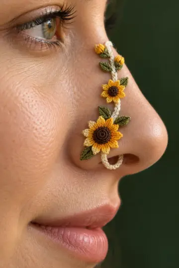Sunflower Nose Cuff Crochet Pattern