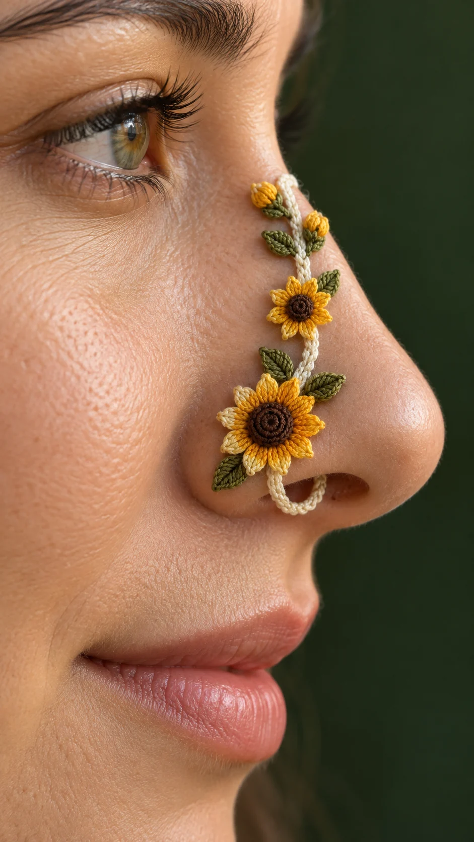 Sunflower Nose Cuff Crochet Pattern