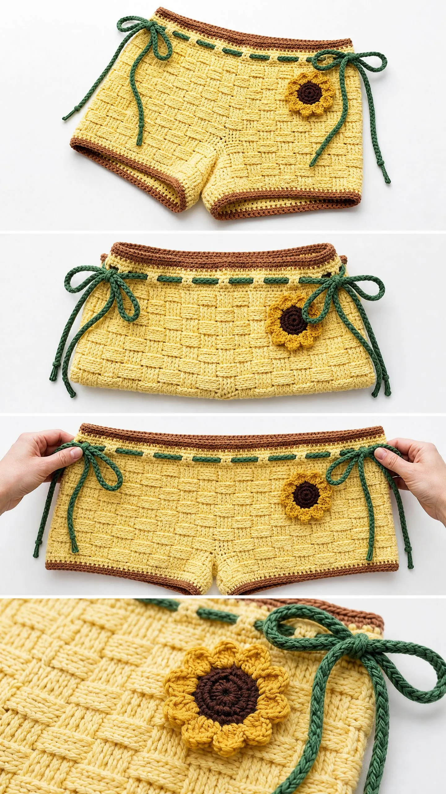 Sunflower Summer Crochet Shorts Free Crochet Pattern